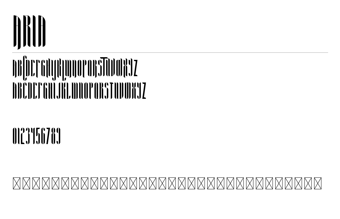 Aria Font preview