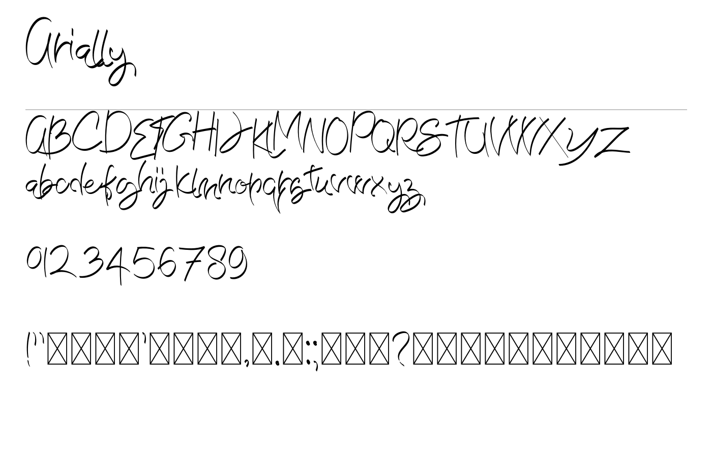 Arially Font preview