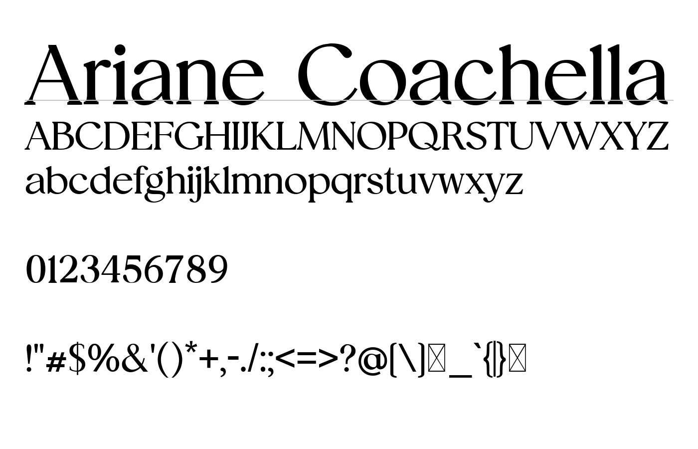 Ariane Coachella Font preview