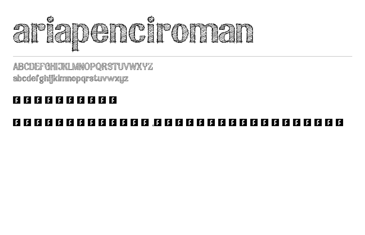 ariapenciroman Font preview