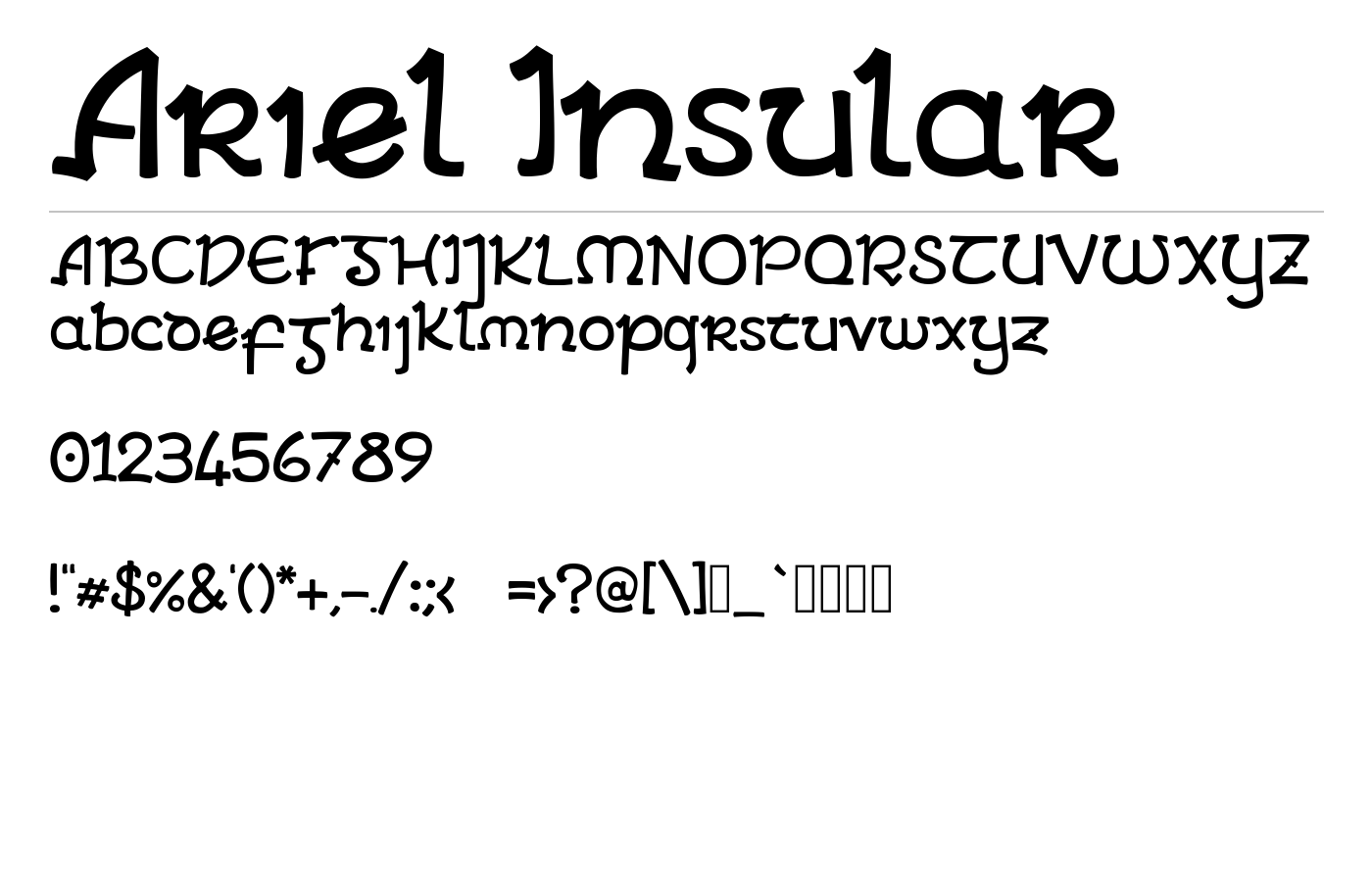 Ariel Insular Font preview