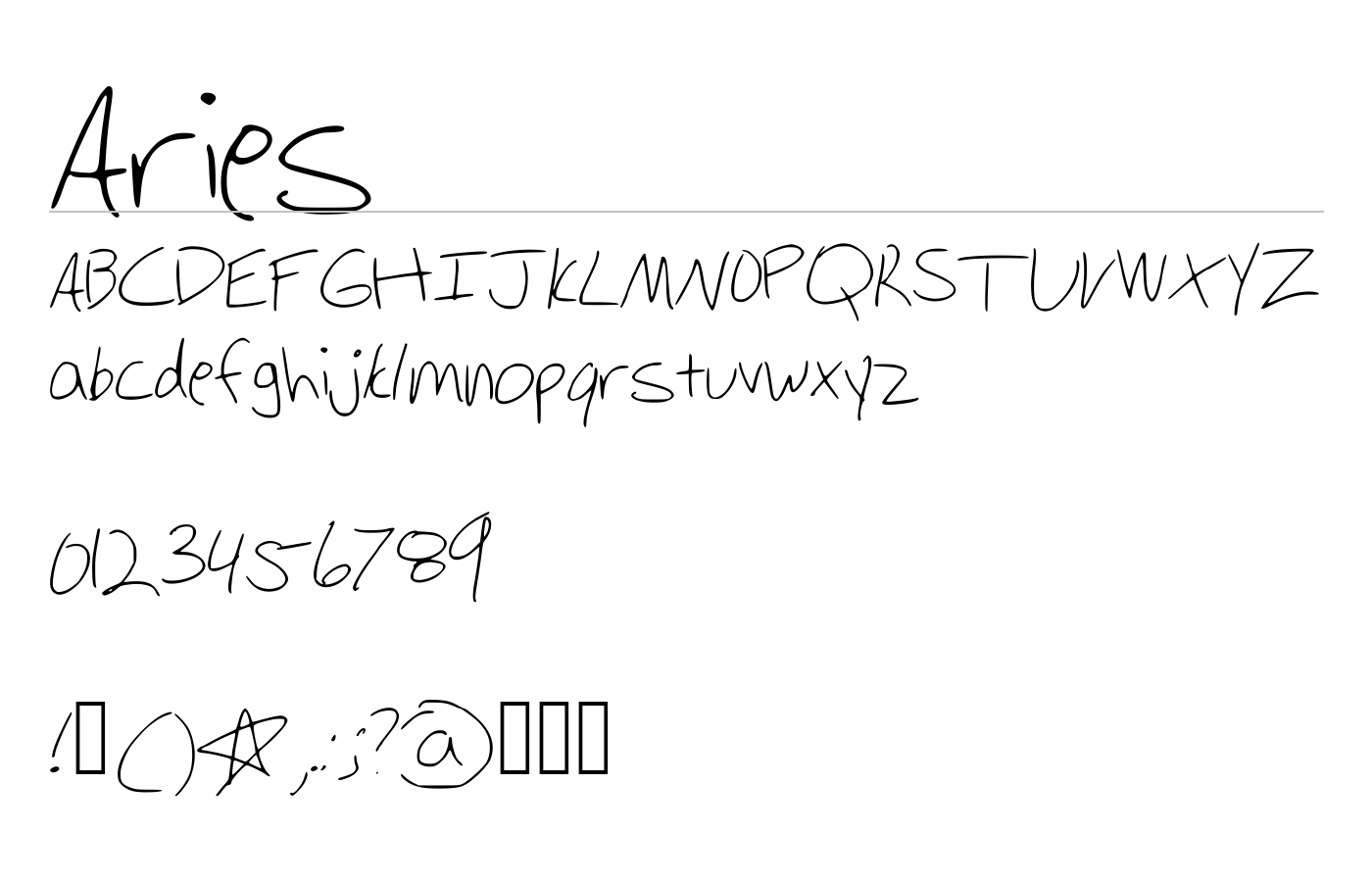 Aries Font preview