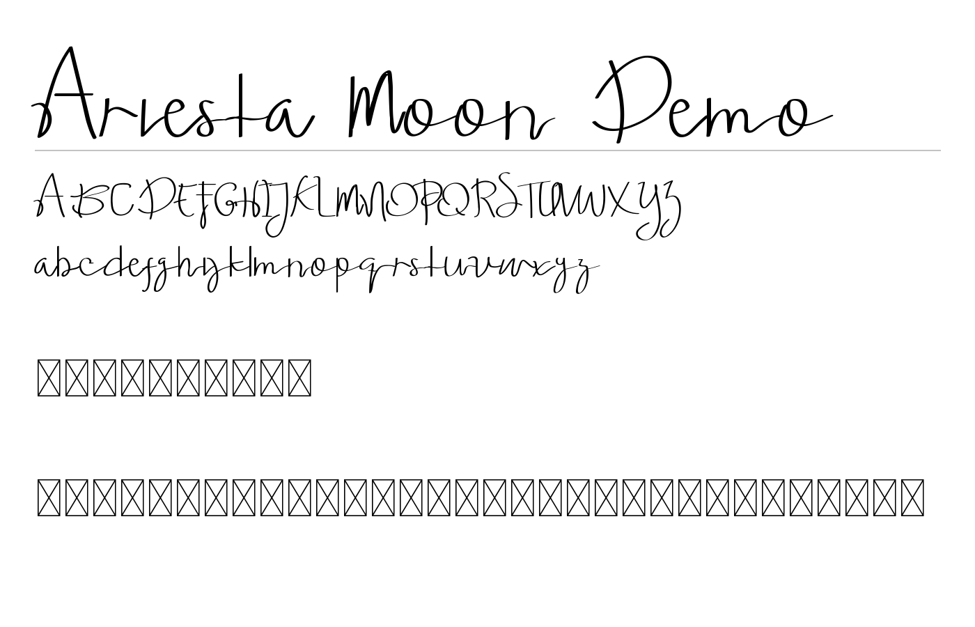 Ariesta Moon Demo Font preview
