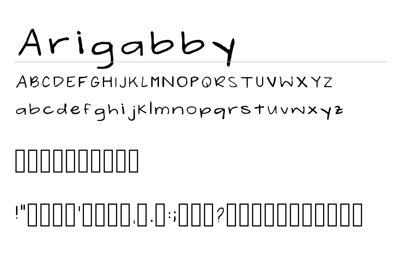 Arigabby Font preview