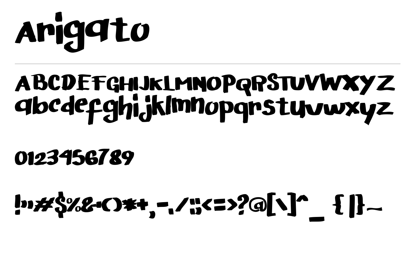 Arigato Font preview