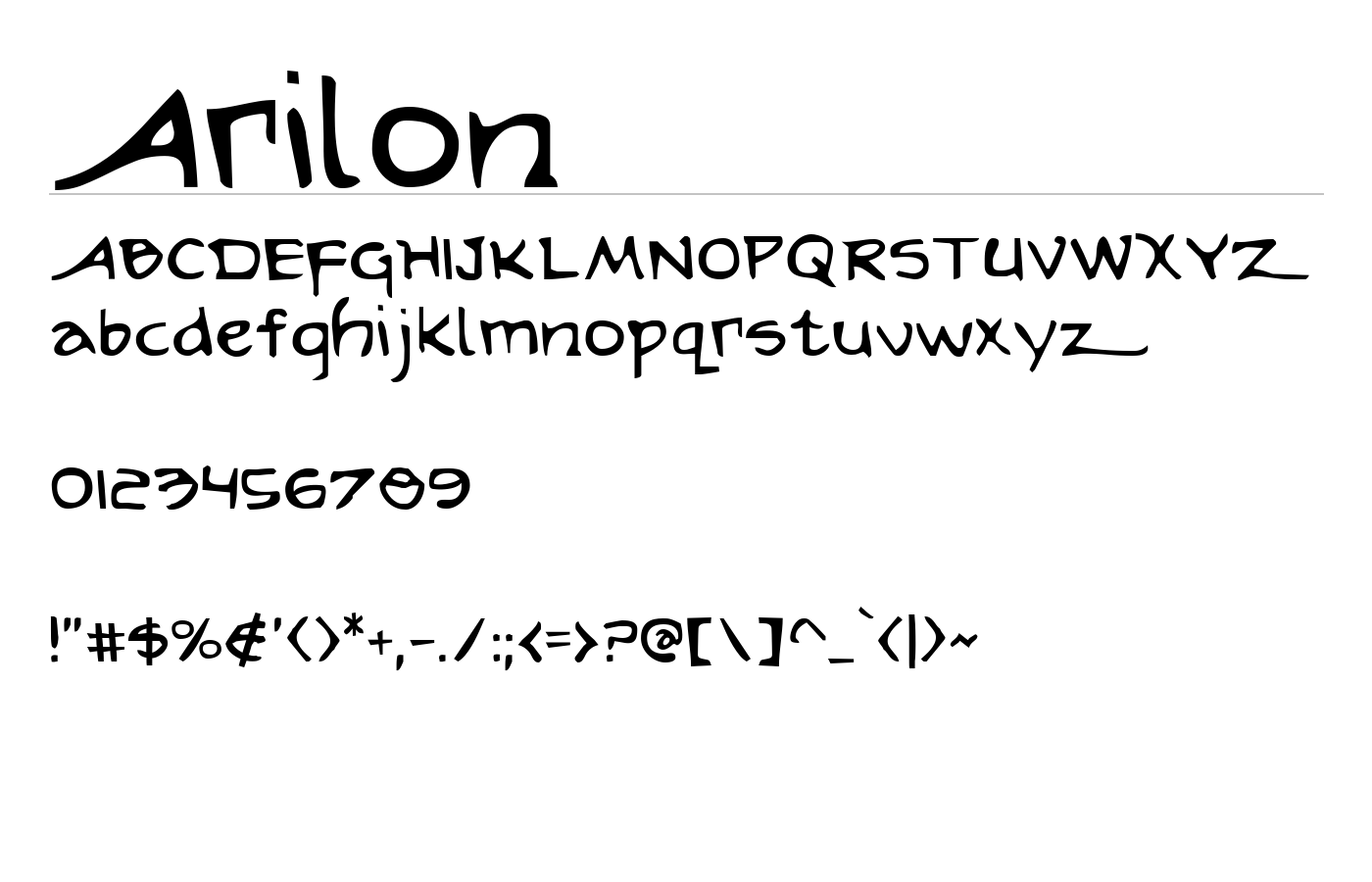 Arilon Font preview