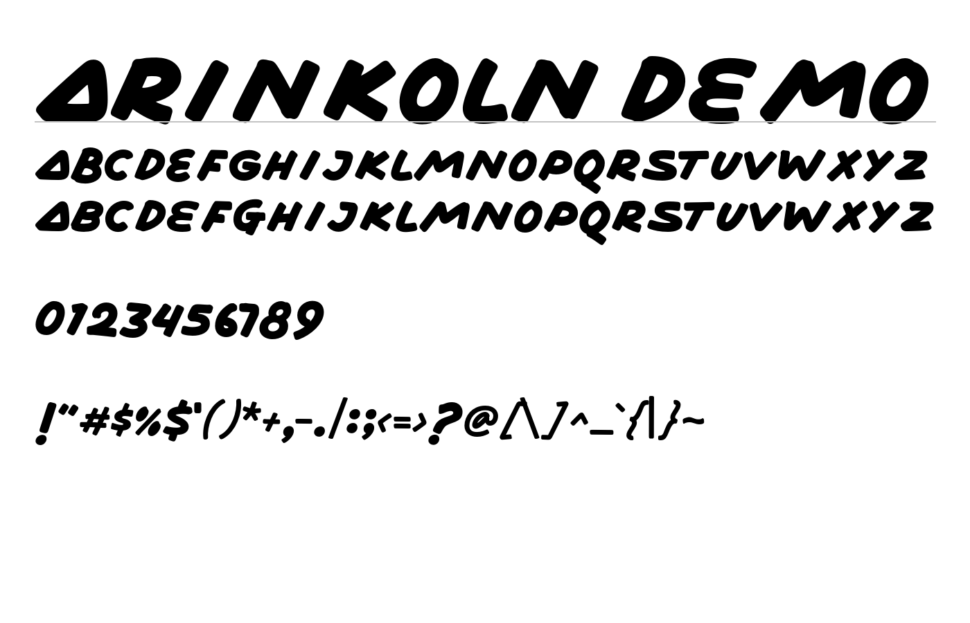 Arinkoln Demo Font preview