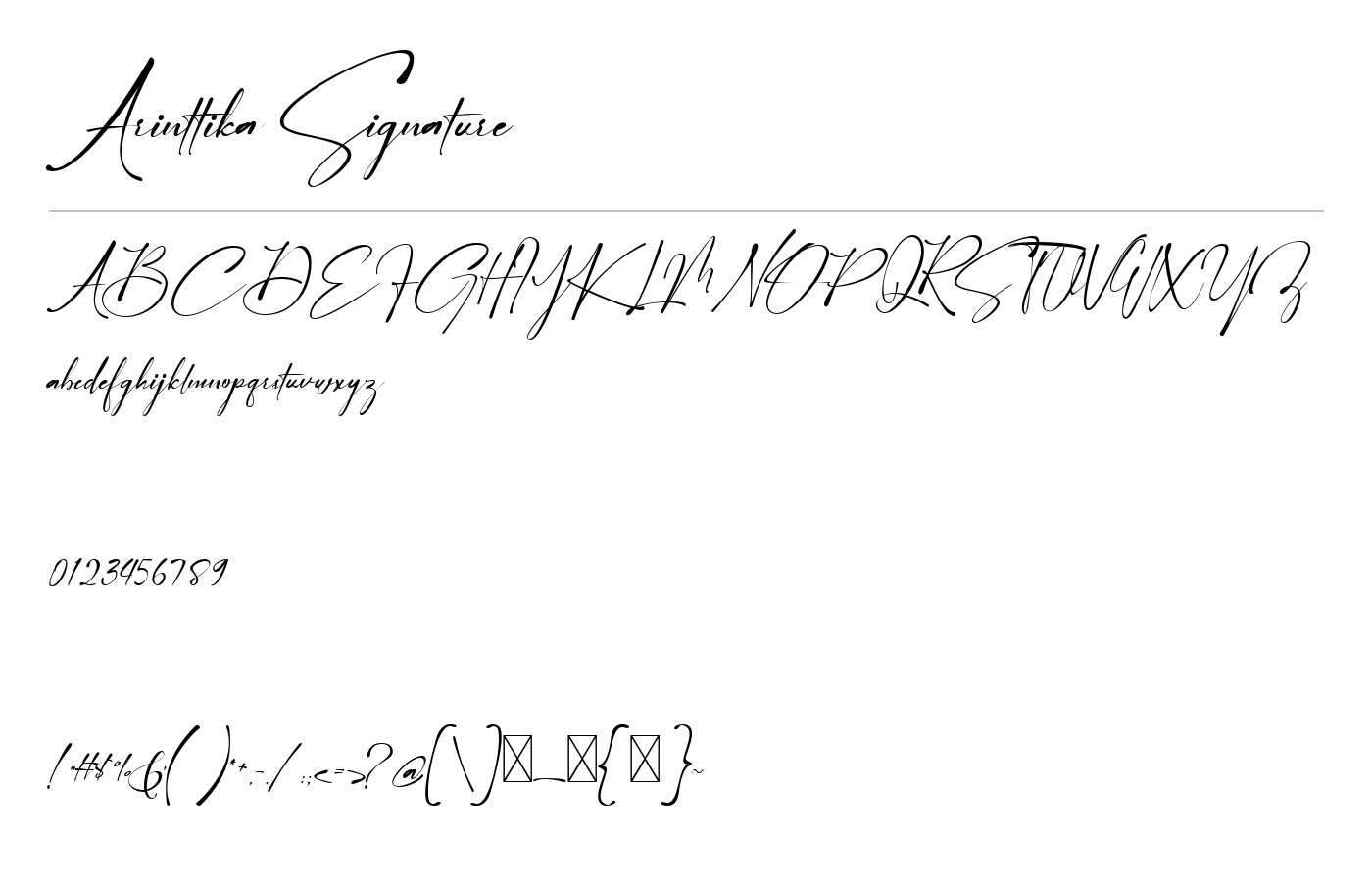 Arinttika Font preview