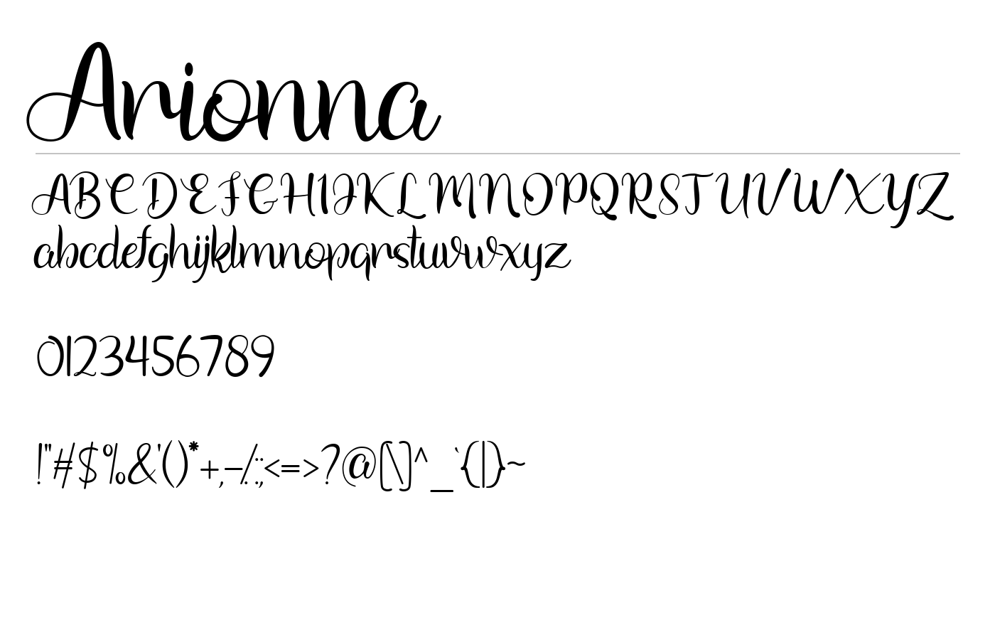 Arionna Font preview
