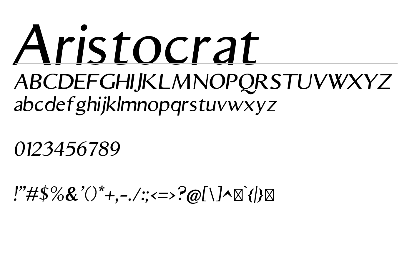 Aristocrat Font preview