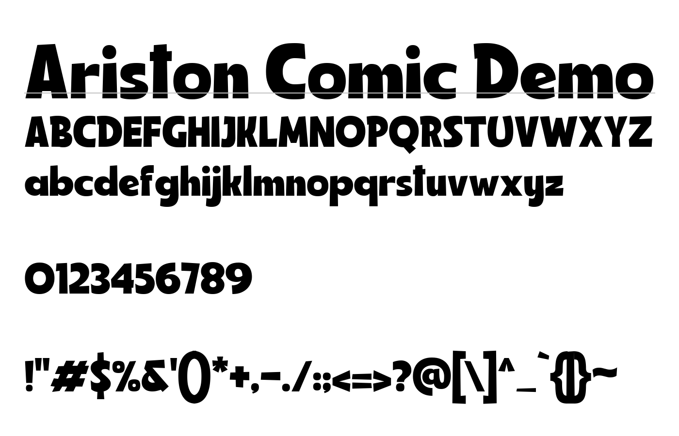 Ariston Comic Demo Font preview