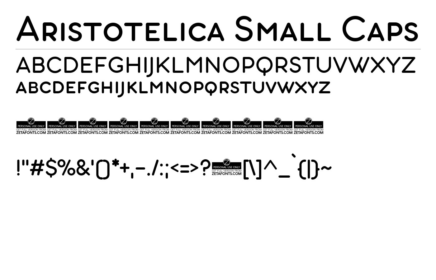 Aristotelica Small Caps Font preview