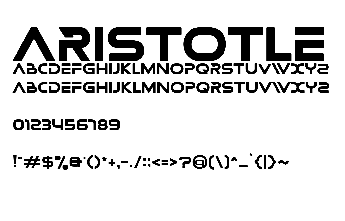 ARISTOTLE Font preview