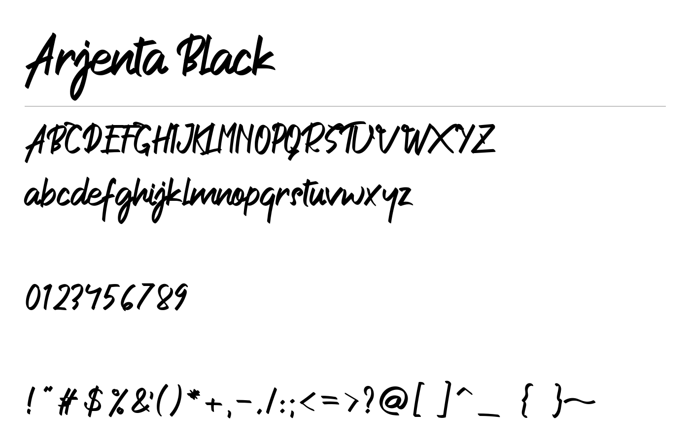 Arjenta Black Font preview