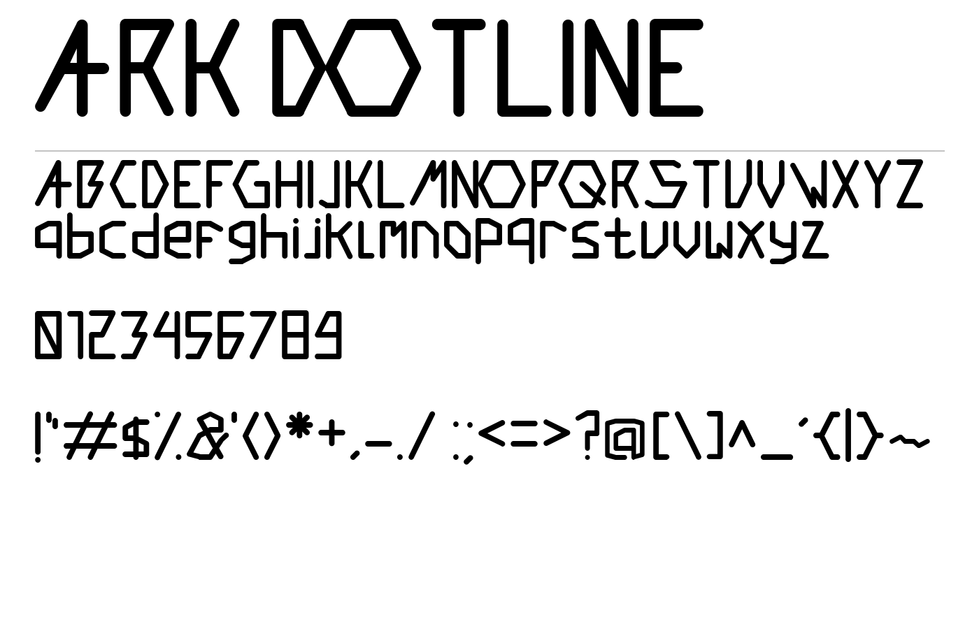ARK DOTLINE Font preview