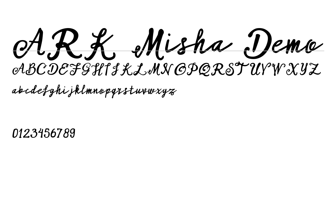 ARK Misha Demo Font preview