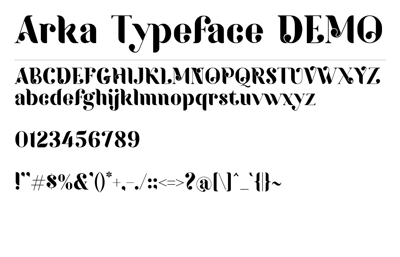 Arka Typeface DEMO Font preview