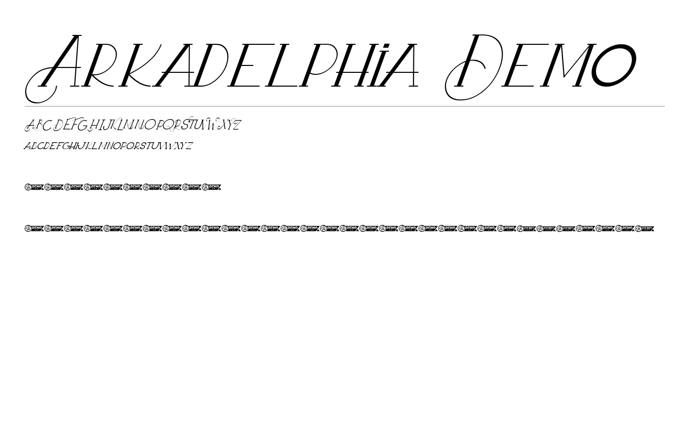 Arkadelphia Demo Font preview