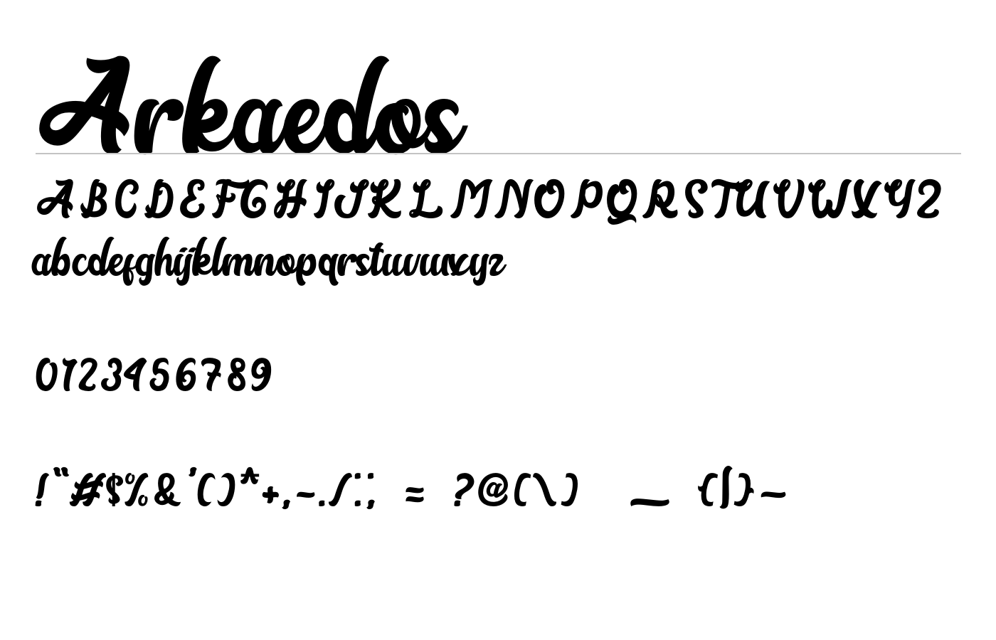 Arkaedos Font preview