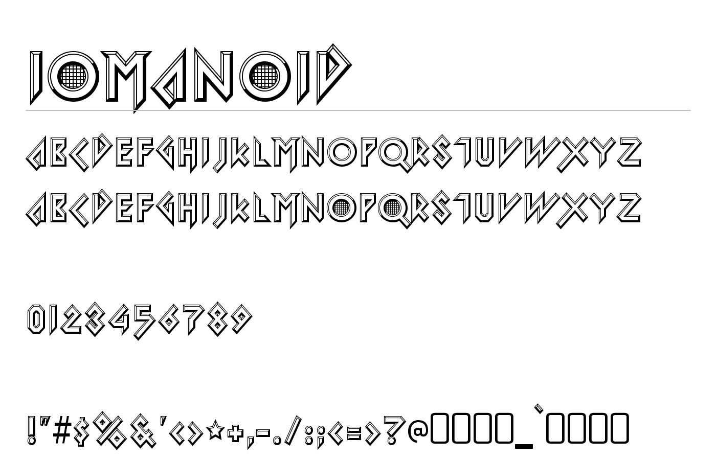 Iomanoid Font preview