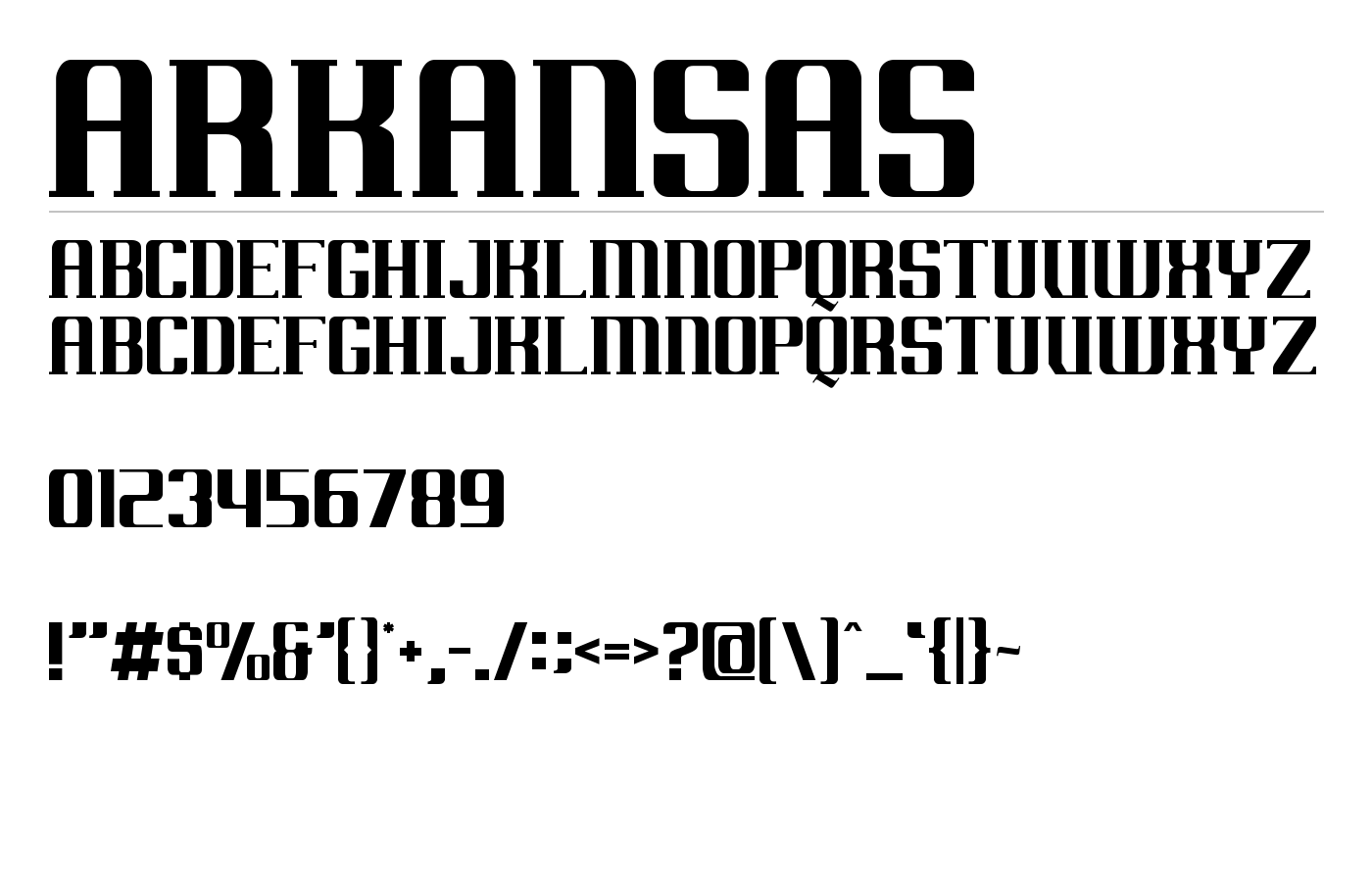 Arkansas Font preview