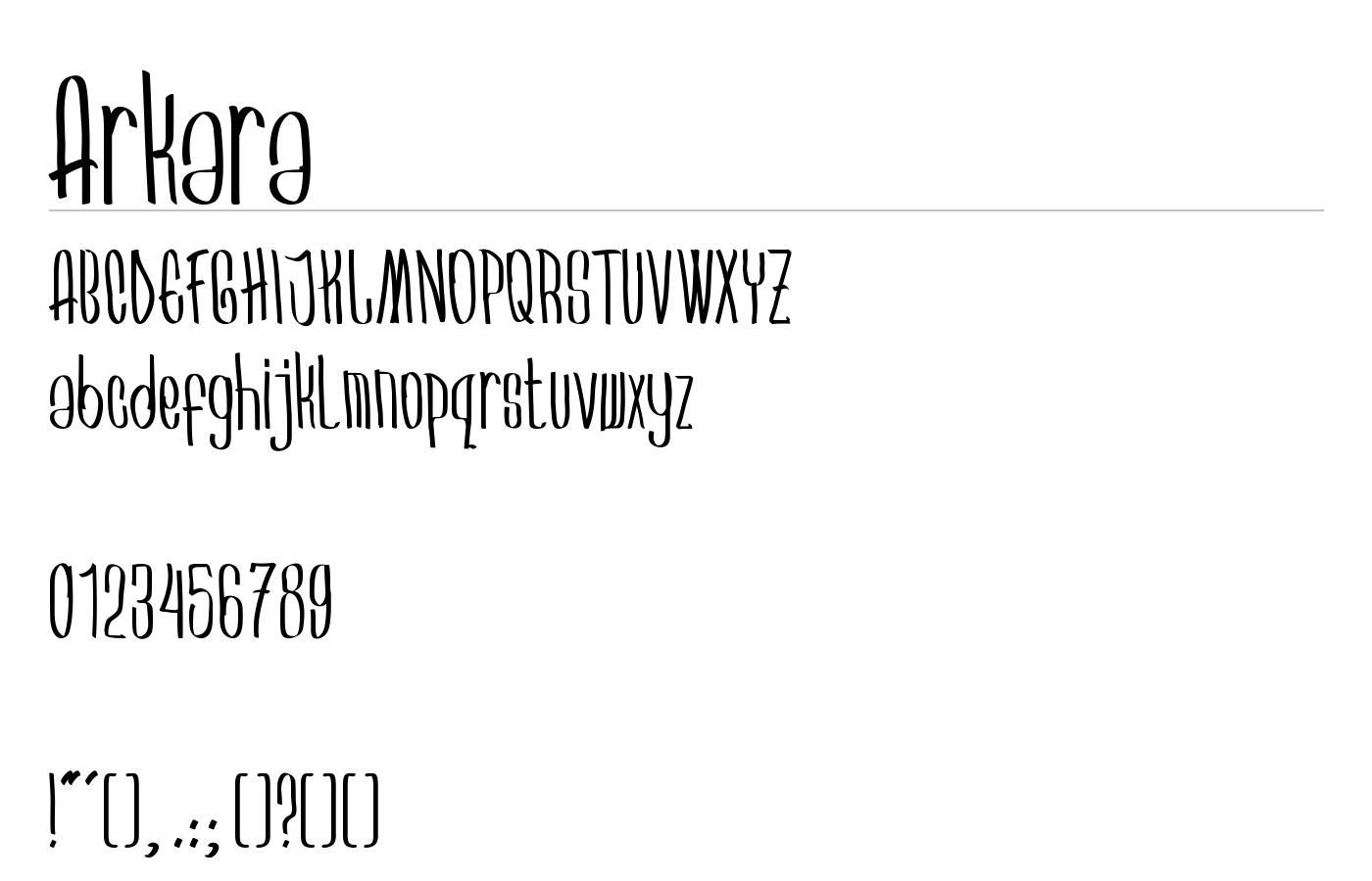 Arkara Font preview