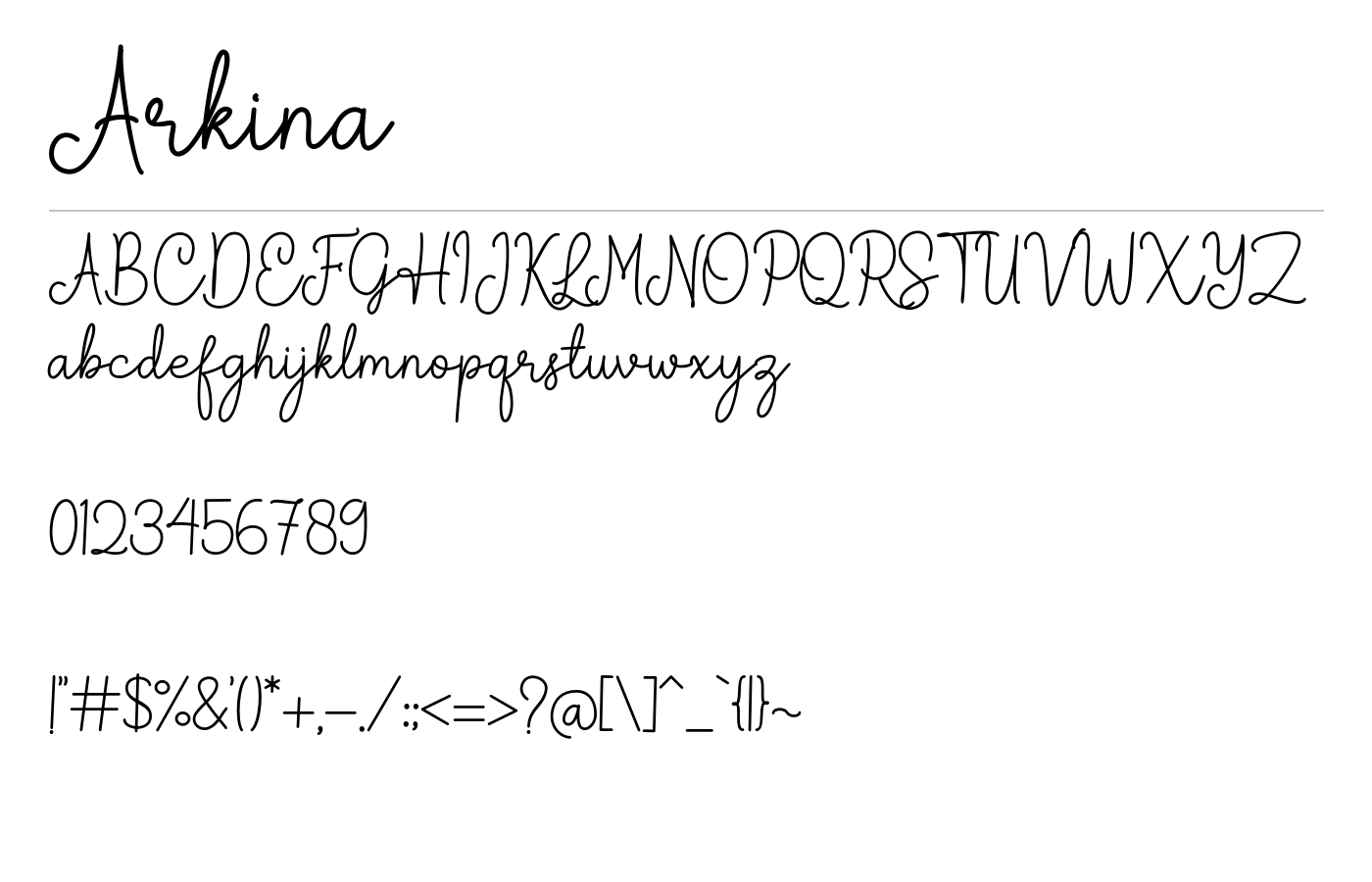 Arkina Font preview