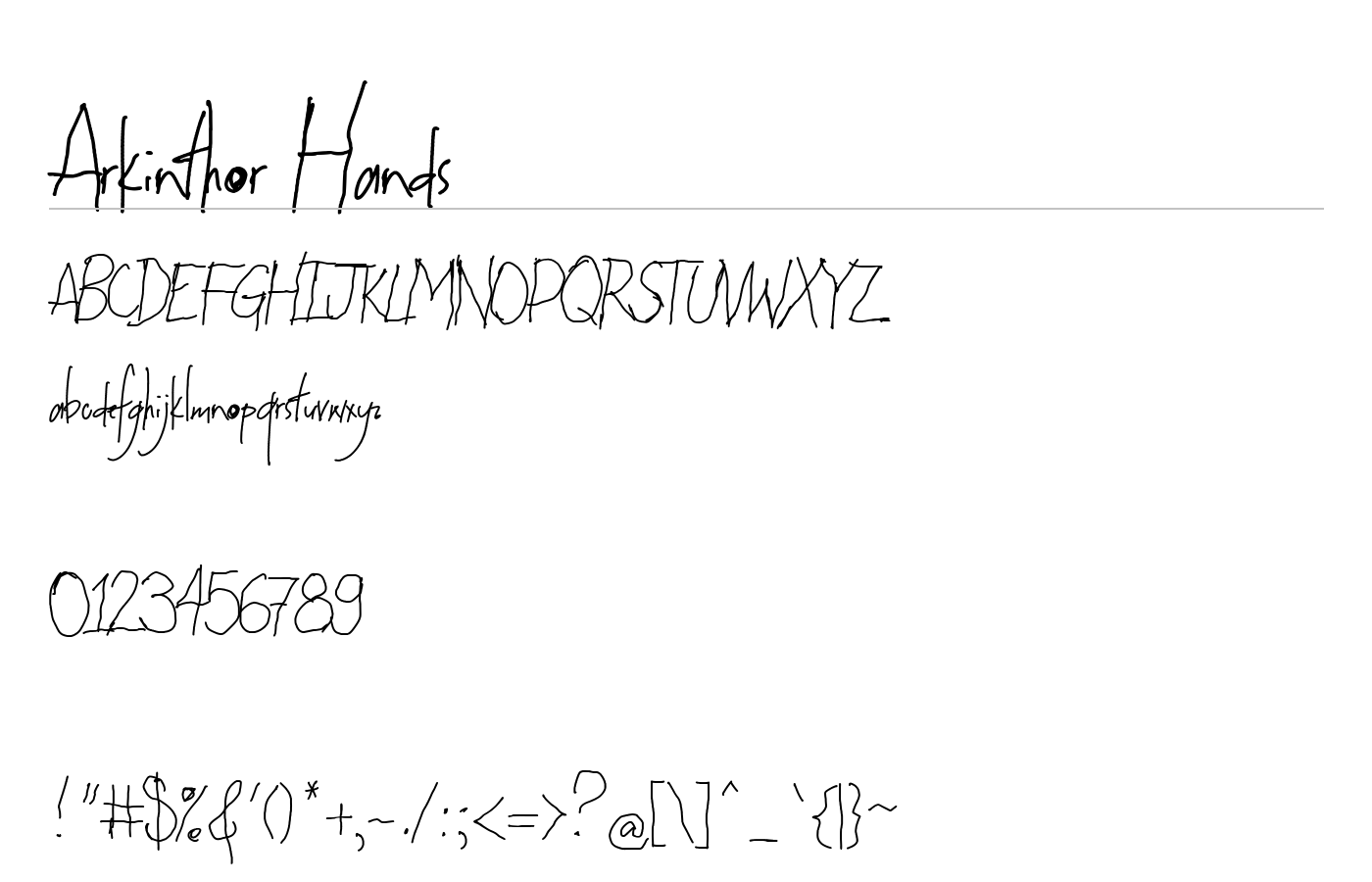 Arkinthor Hands Font preview