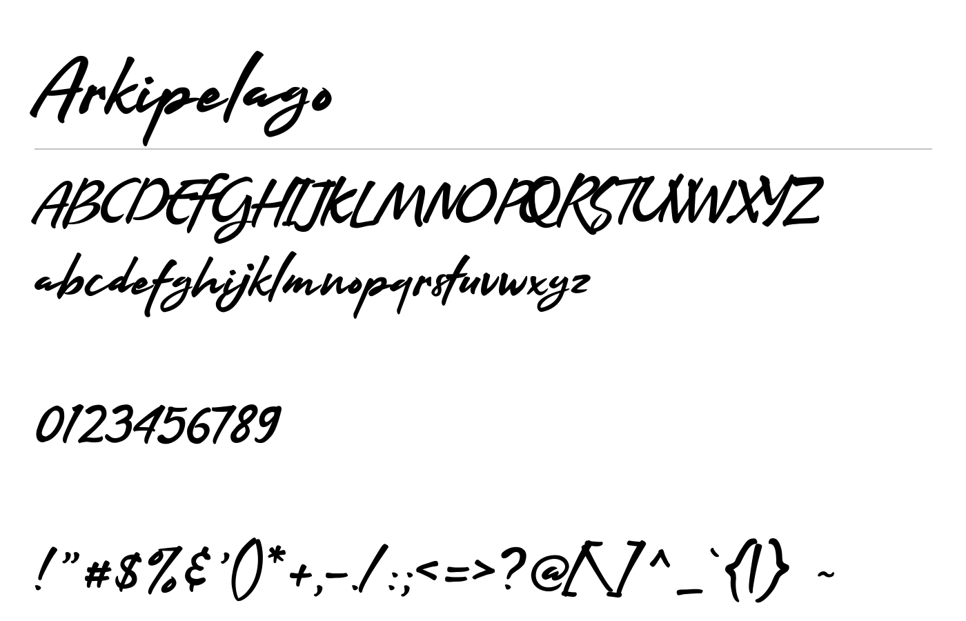 Arkipelago Font preview