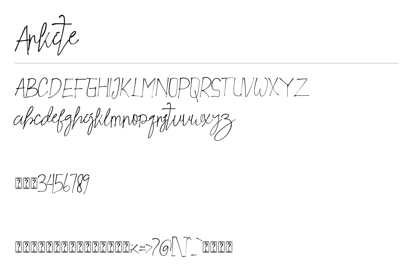 Arkite Font preview