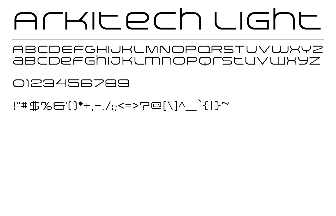 Arkitech Font preview