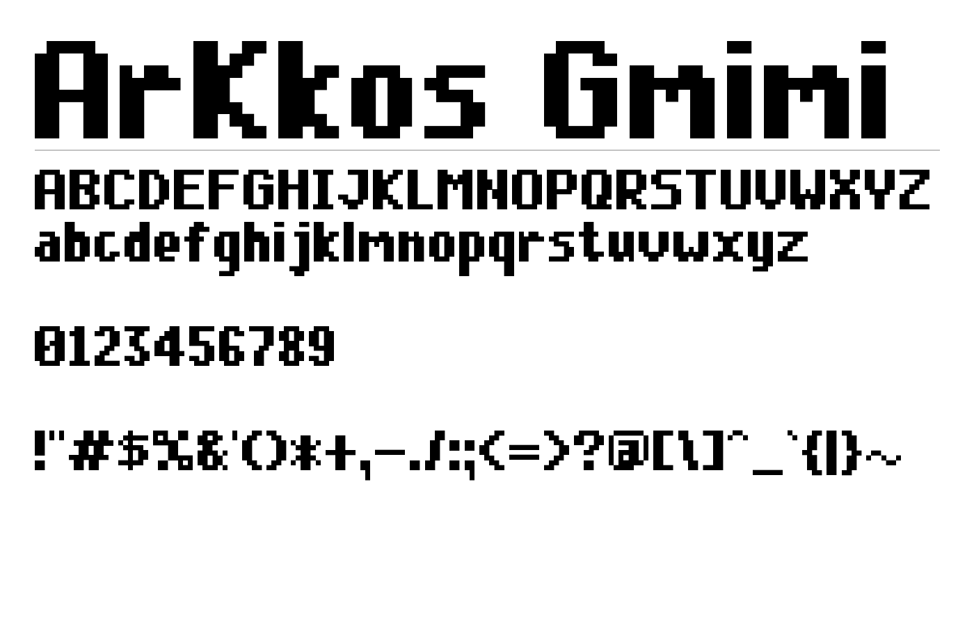 ArKkos Gmimi Font preview