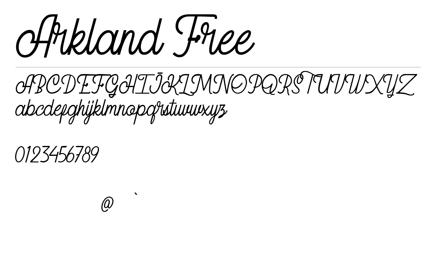 Arkland Monoline Script Demo Font preview