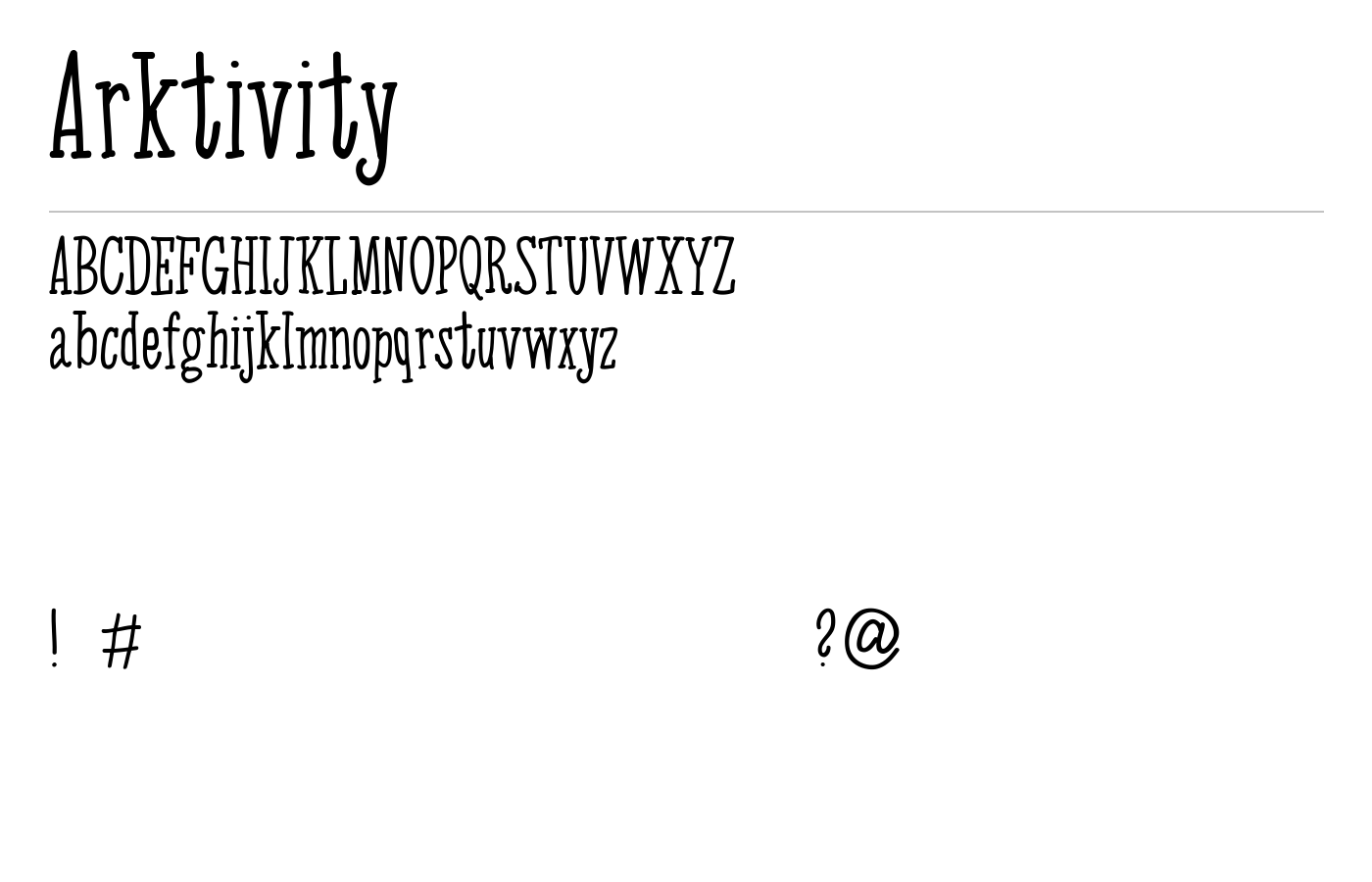 Arktivity Font preview