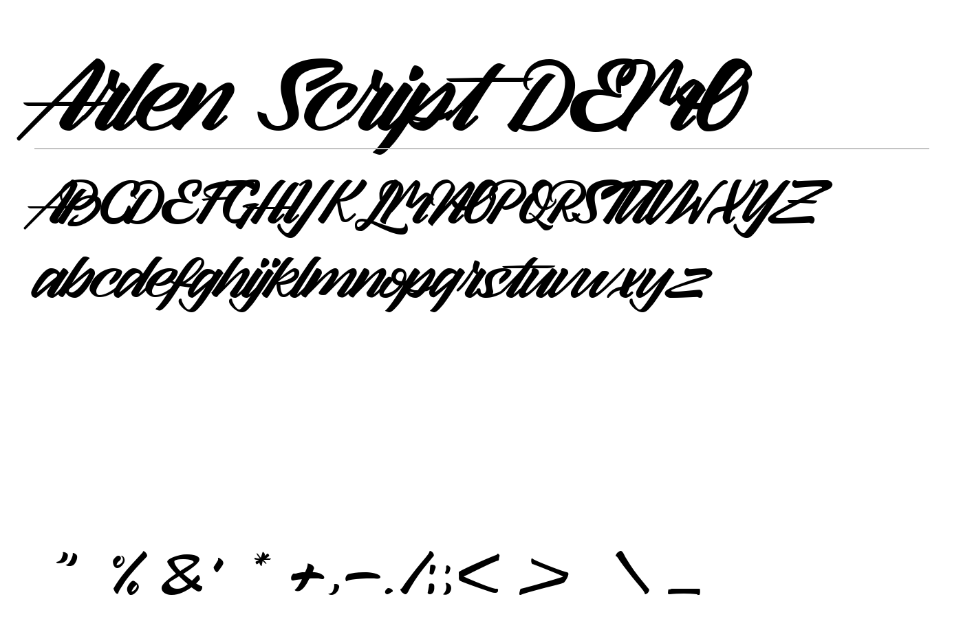 Arlen Script DEMO Font preview
