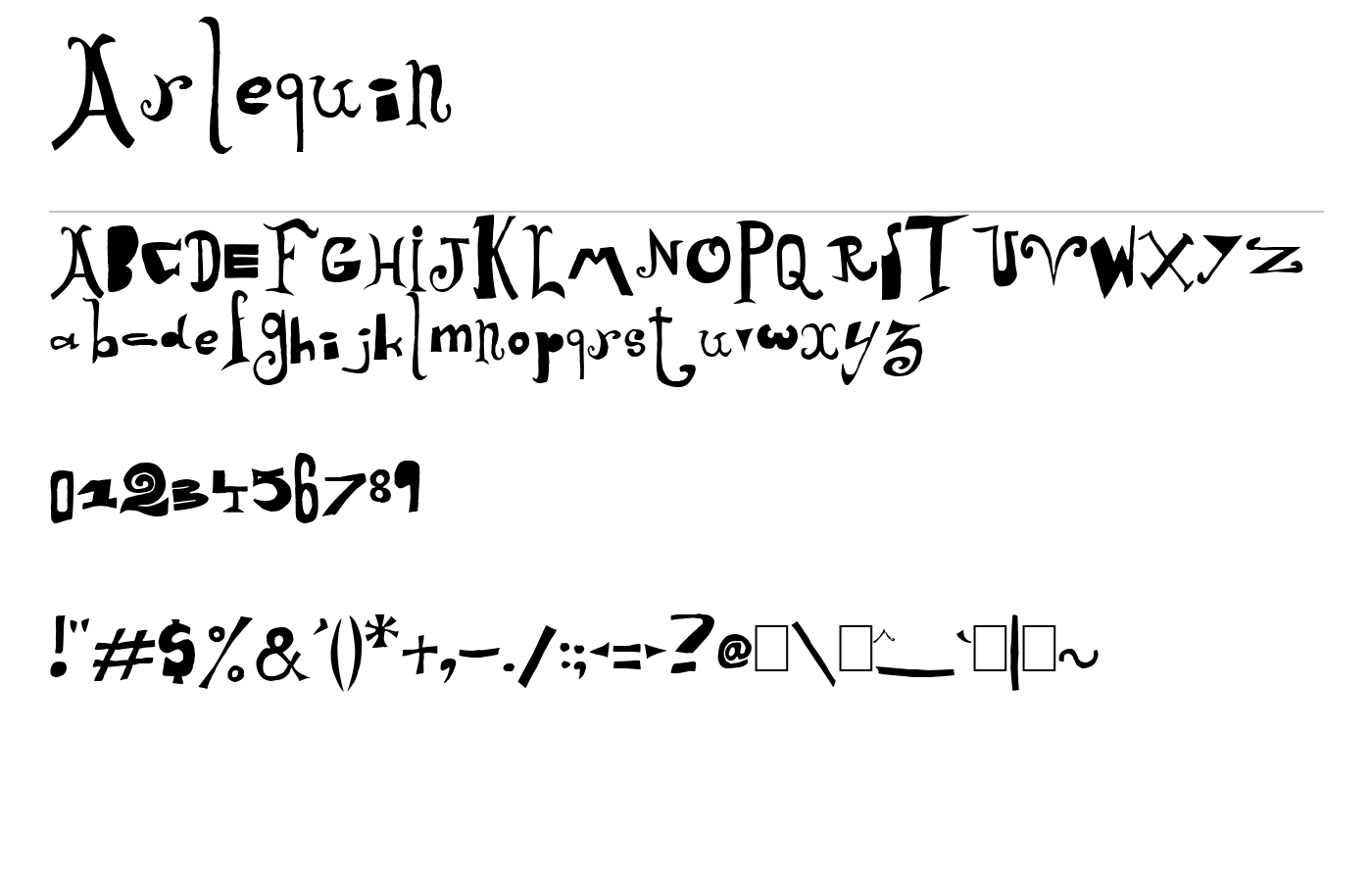 Arlequin Font preview