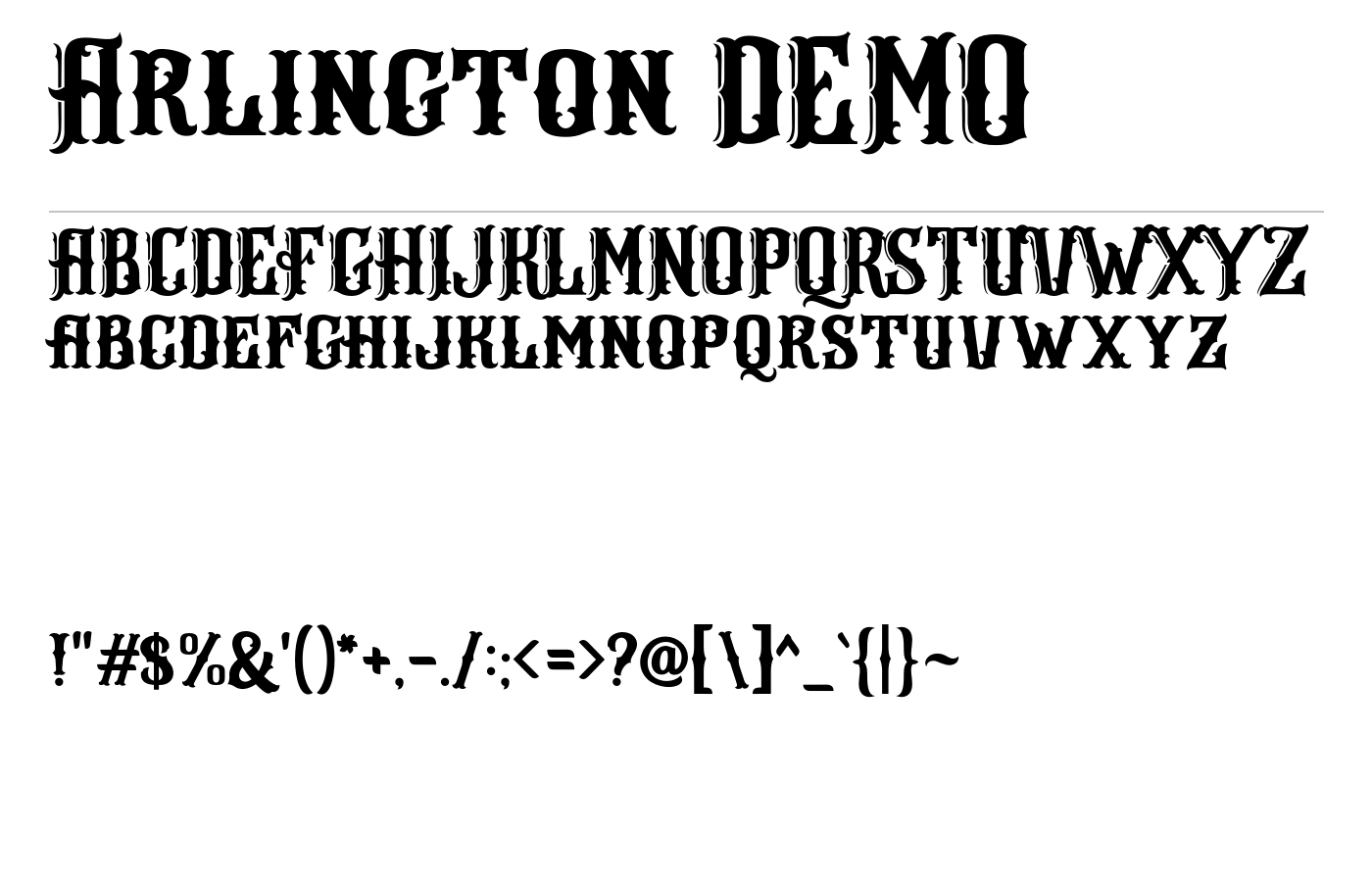 Arlington DEMO Font preview
