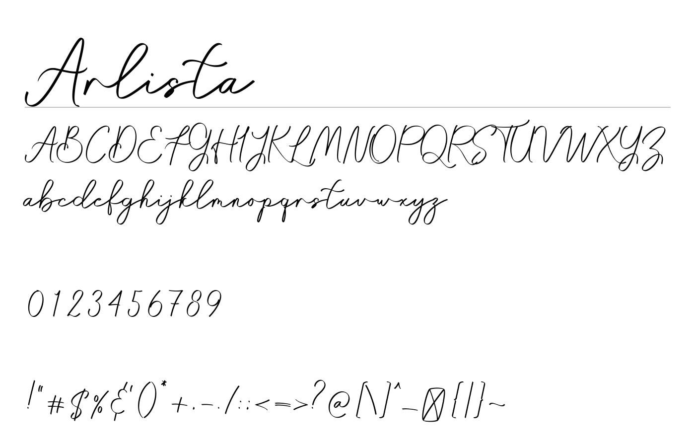 Arlista Font preview