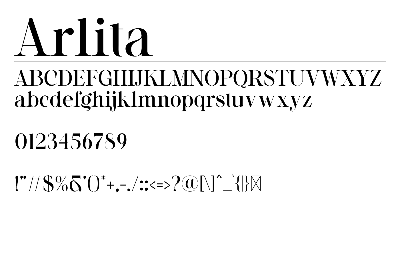 Arlita Font preview