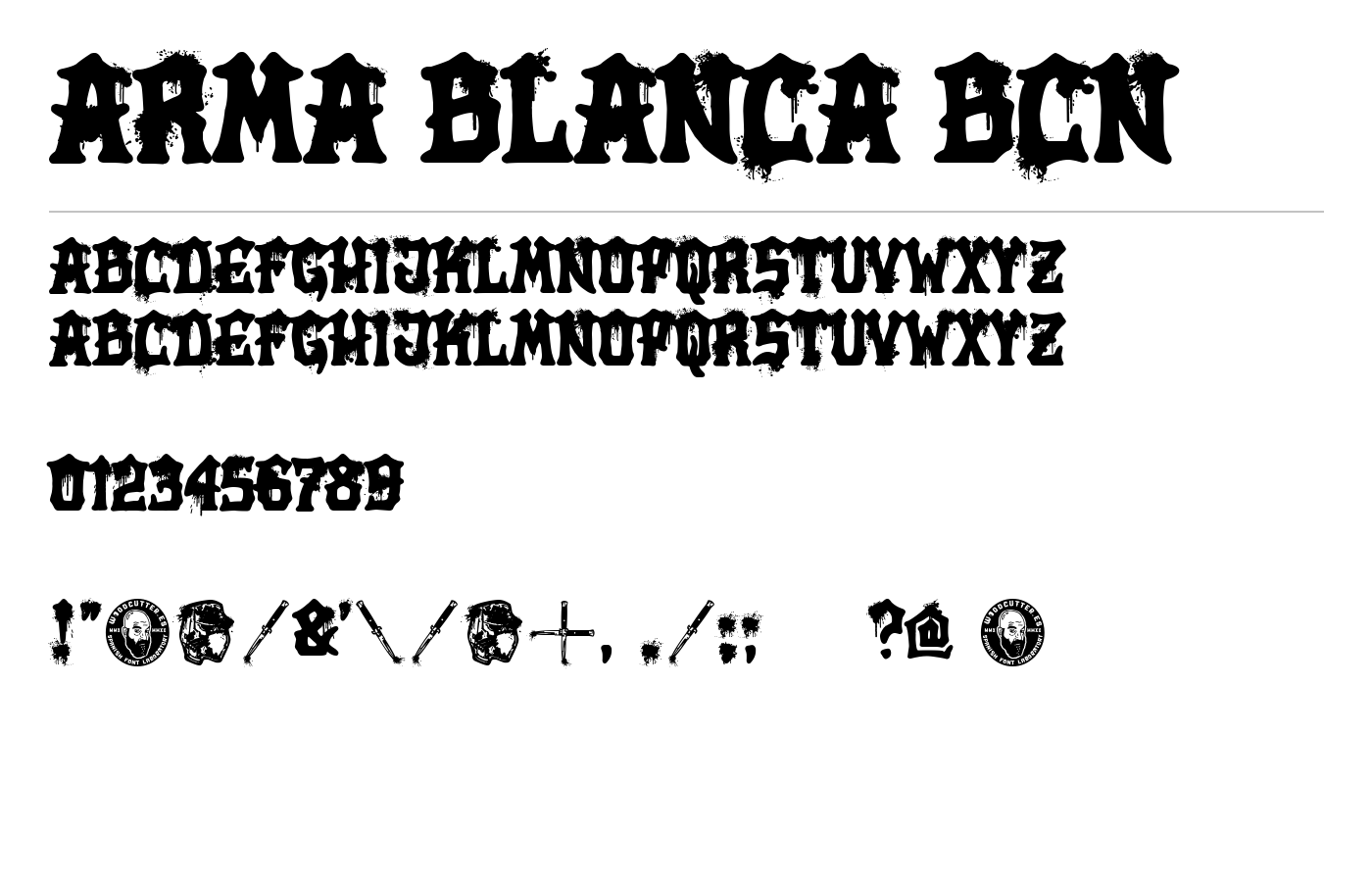 Arma Blanca BCN Font preview