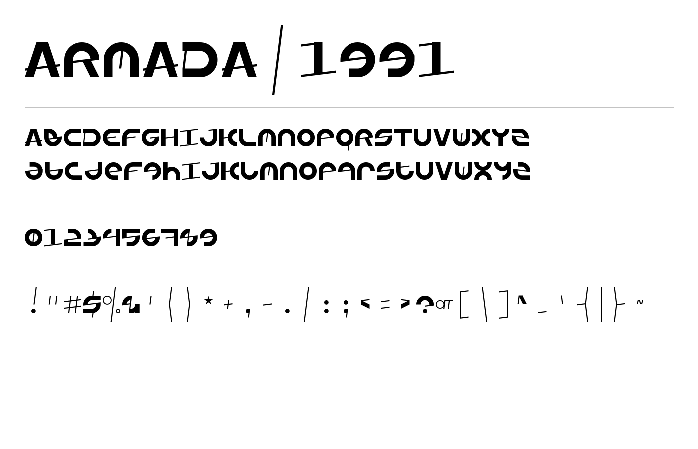 ARMADA/1991 Font preview