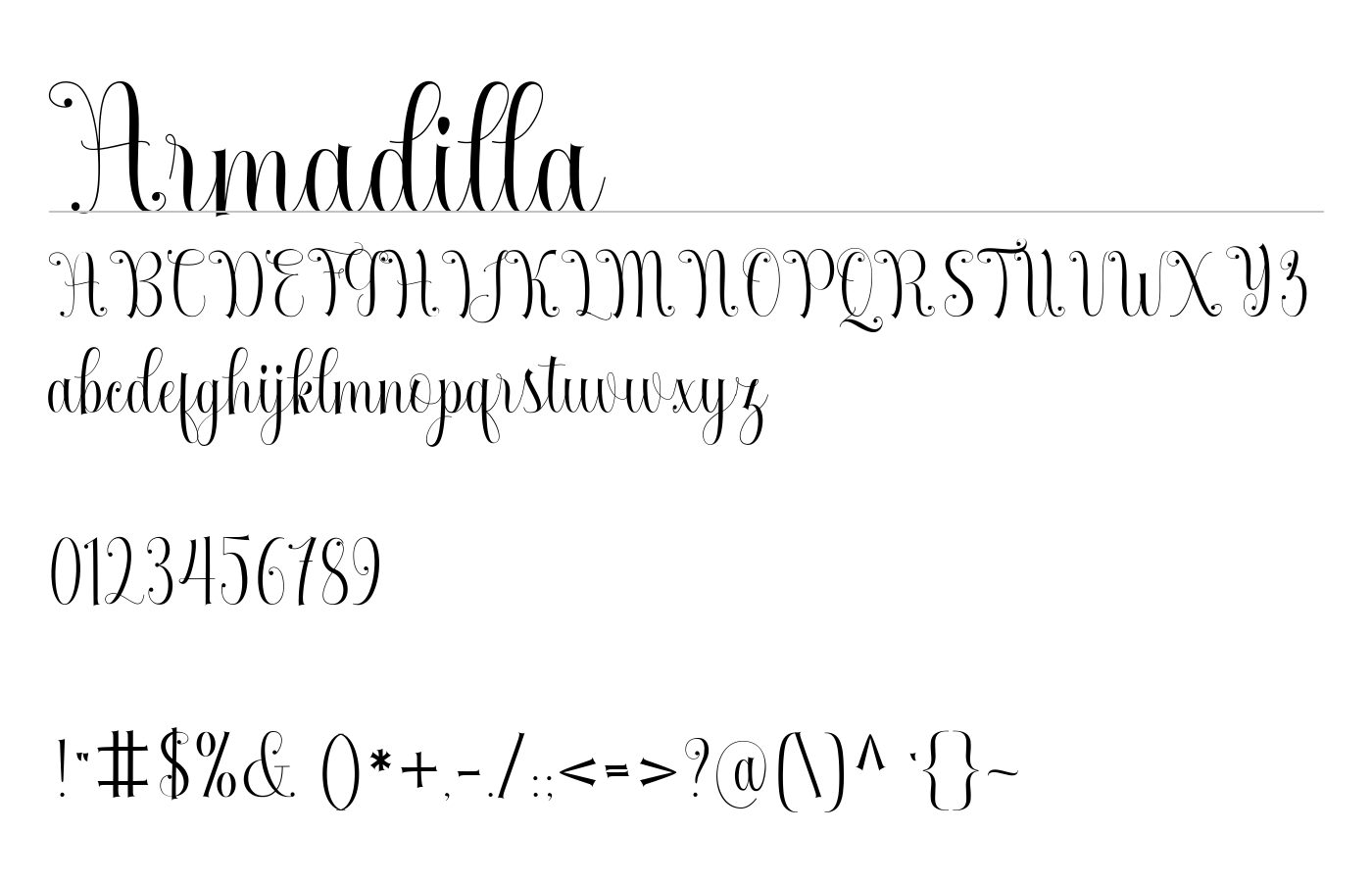 Armadilla Font preview