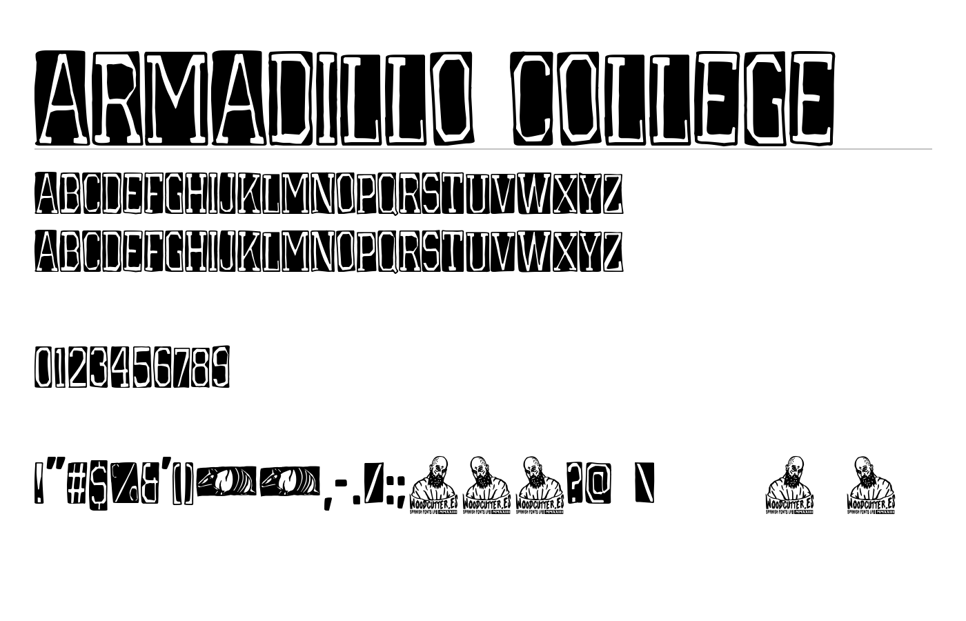 Armadillo College Font preview