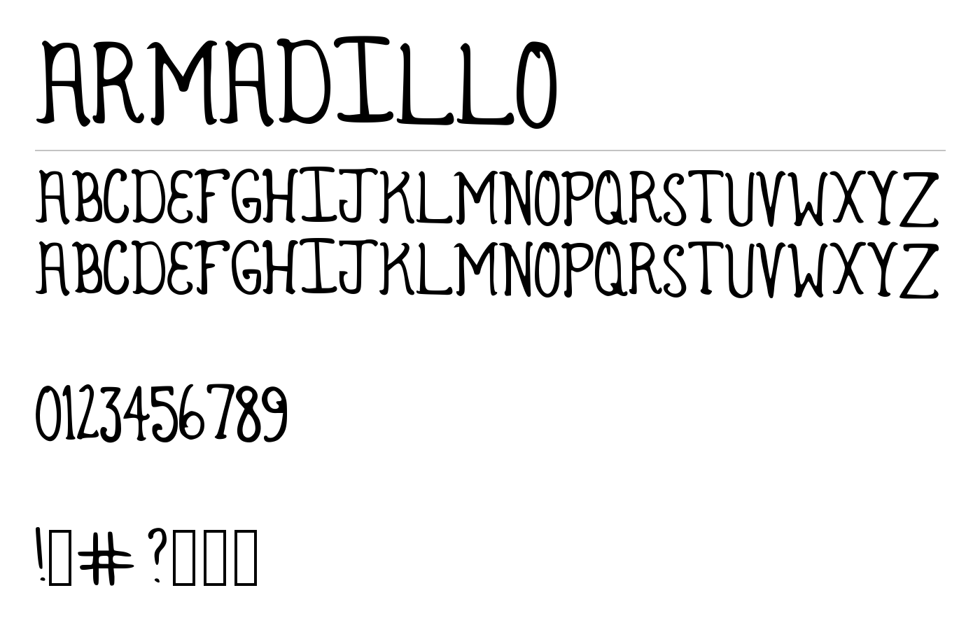 Armadillo Font preview