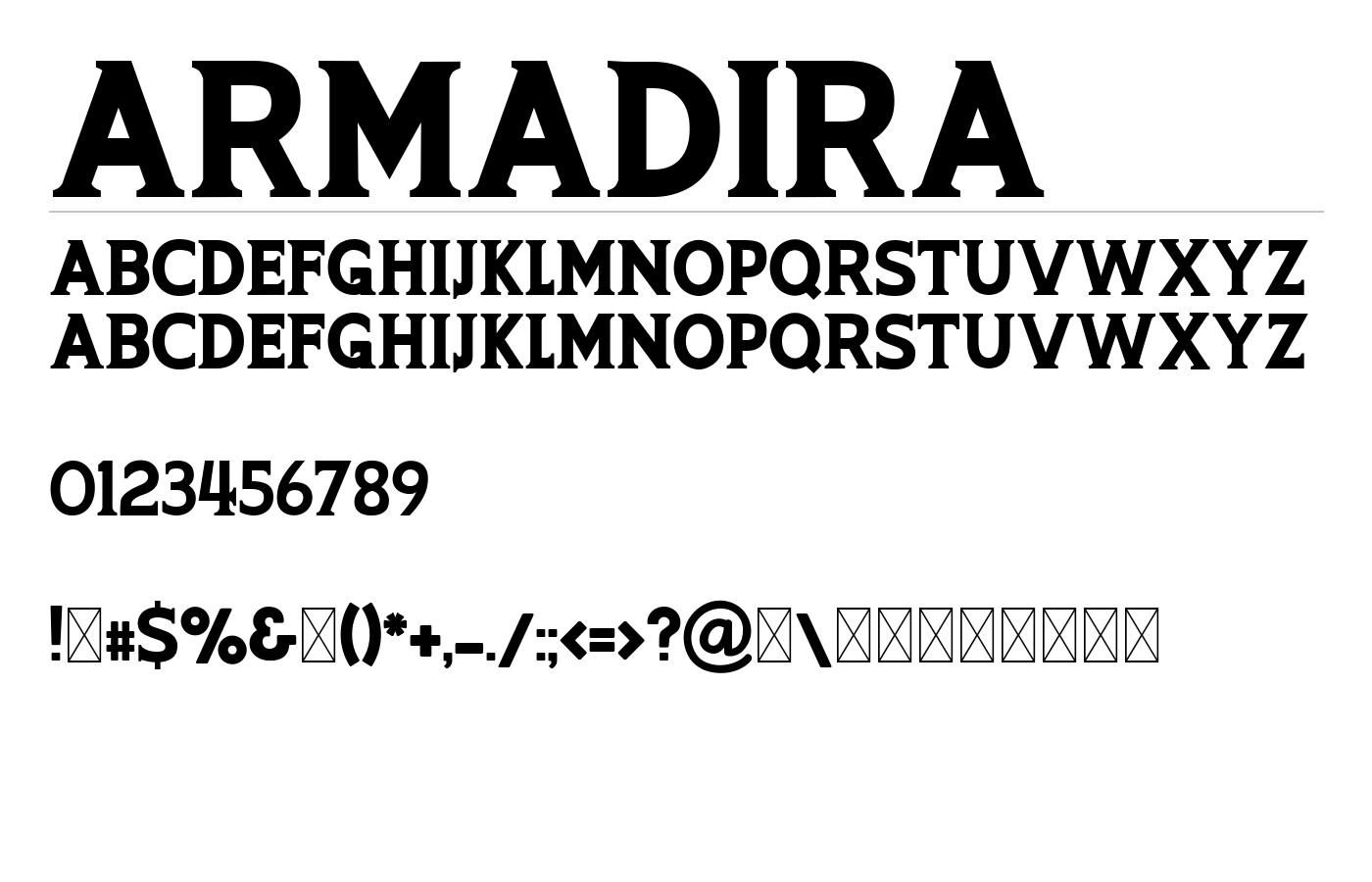 ARMADIRA Font preview