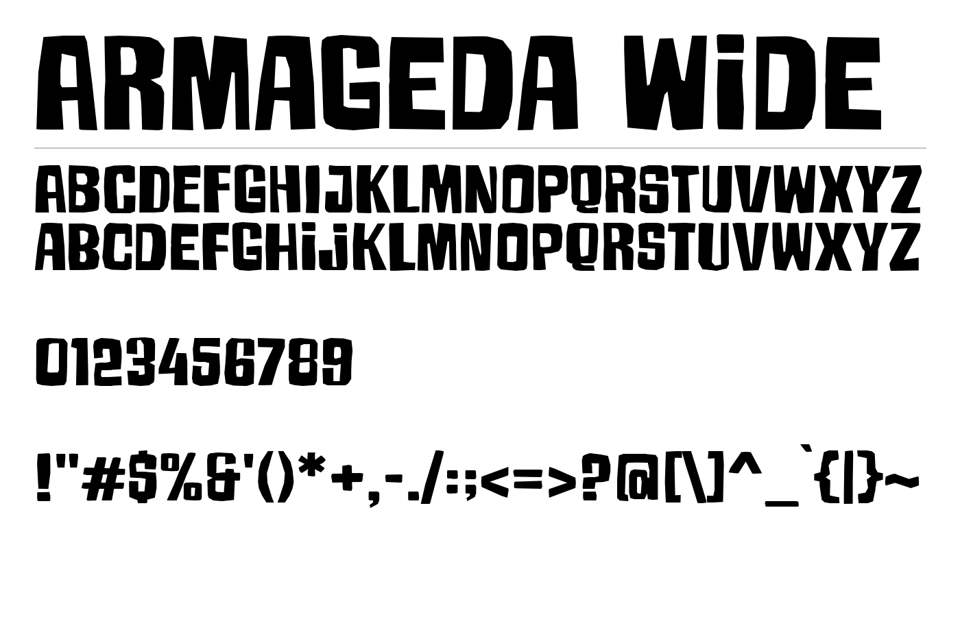 Armageda Wide Font preview