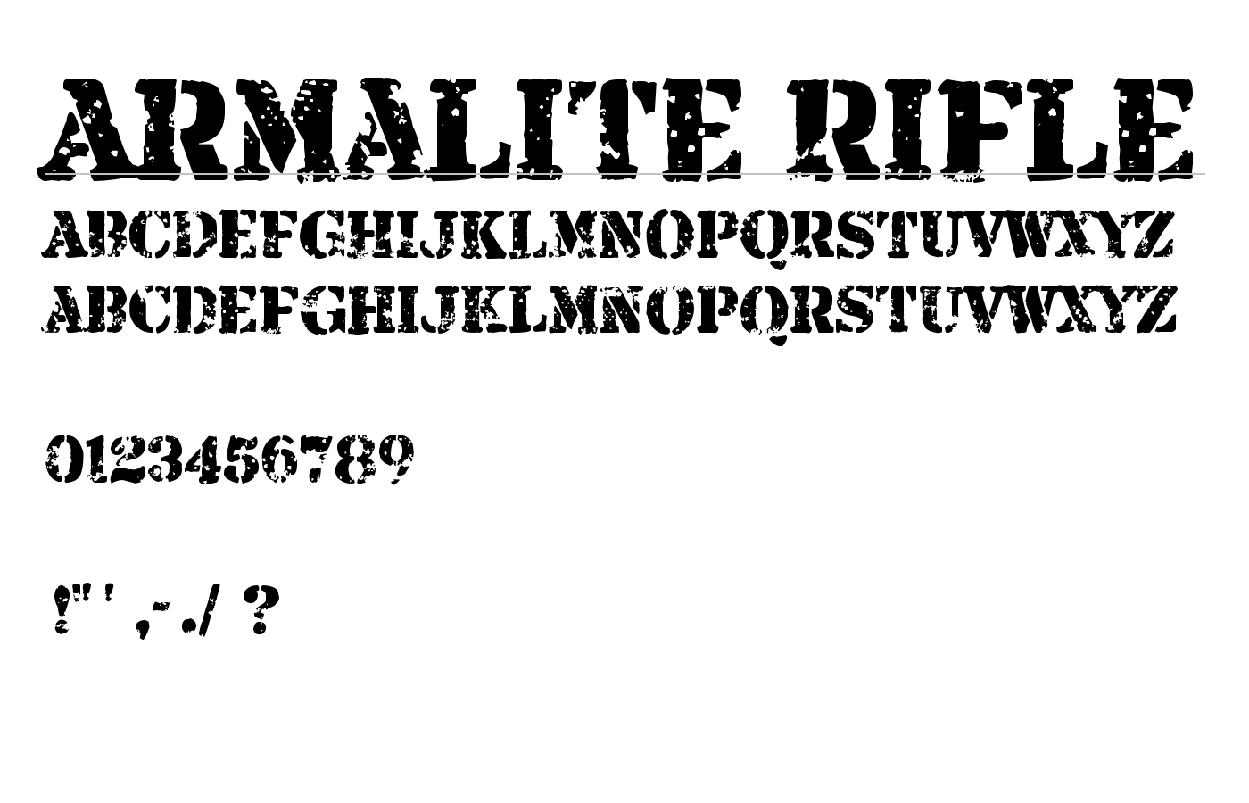 Armalite Rifle Font preview