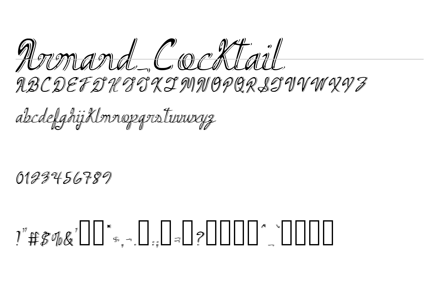 Armand_Cocktail Font preview