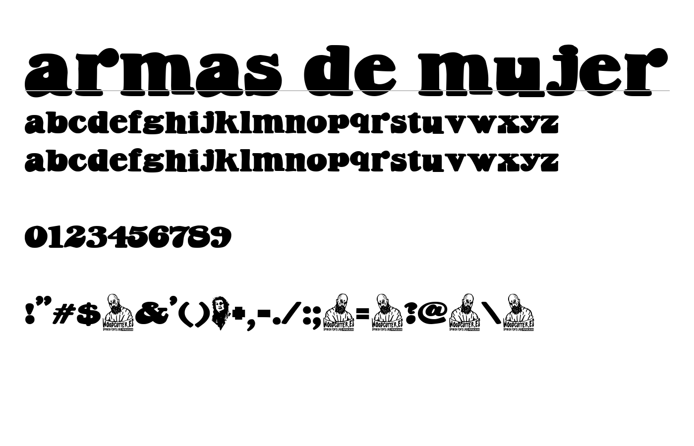 Armas de Mujer Font preview