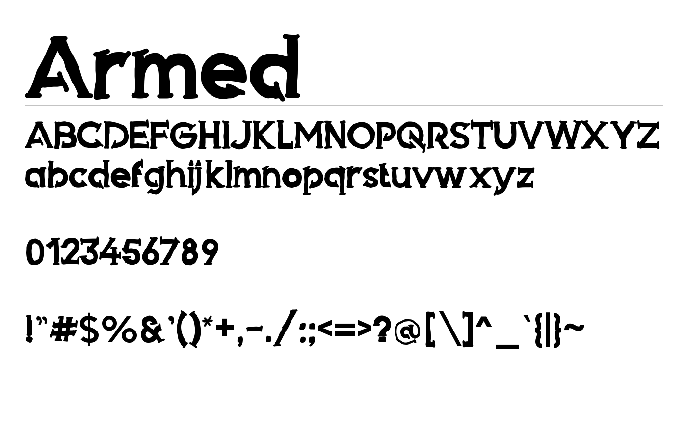 Armed Font preview